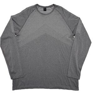 Zella Mens XL Shirt Long Sleeve Athletic Top Grey Moisture Wicking Sports Gym